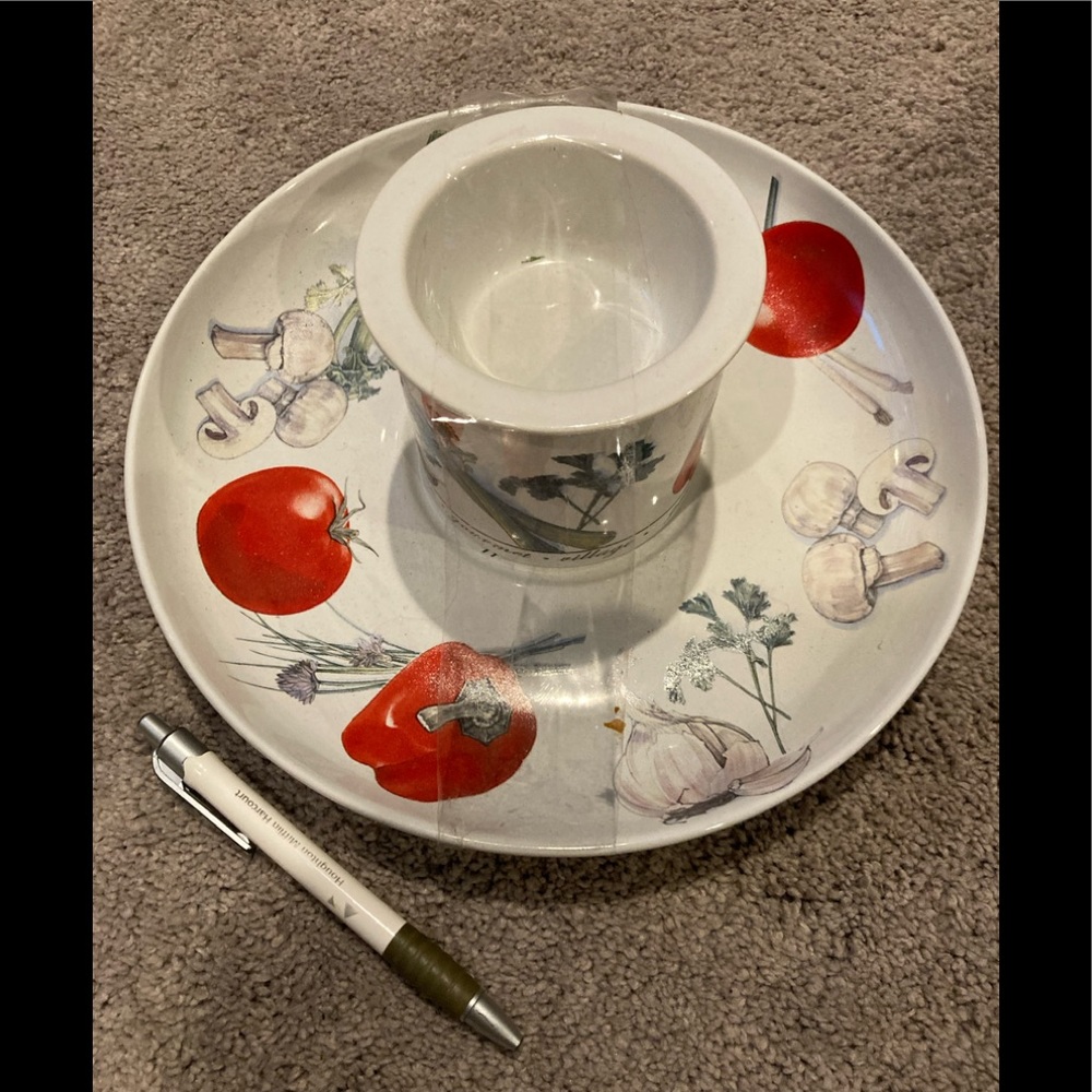 Coordinating plate and chilled dip set